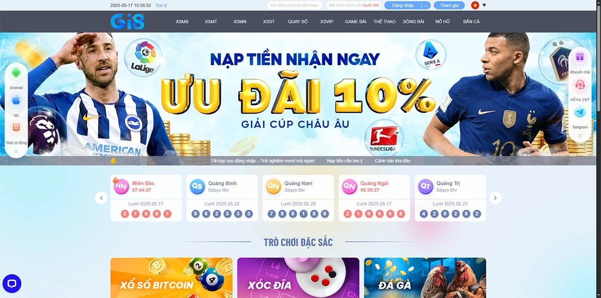 GI8 – Nhà cái xổ số online hiện đại, nhanh, uy tín